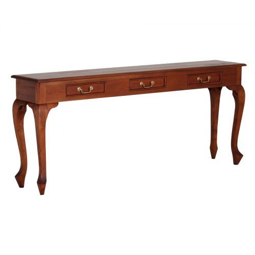 Warm Pecan Console Tables (Photo 5 of 20)