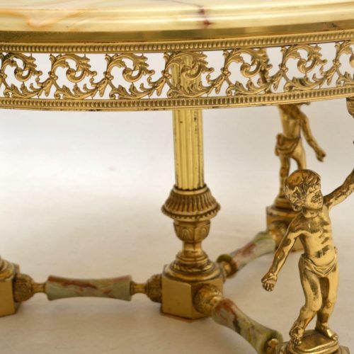 Antique Brass Round Console Tables (Photo 1 of 20)