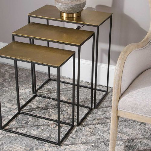 Antique Gold Nesting Console Tables (Photo 9 of 20)