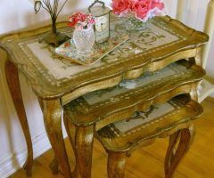 2024 Latest Antique Gold Nesting Console Tables