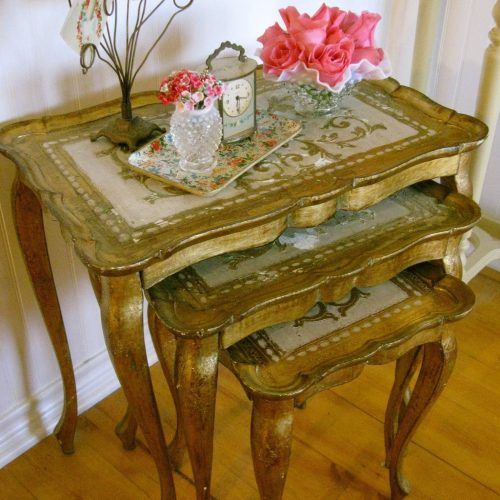 Antique Gold Nesting Console Tables (Photo 1 of 20)