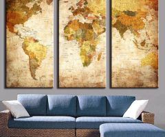 15 Ideas of Maps Canvas Wall Art