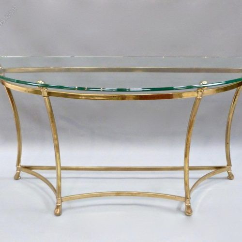 Antique Brass Round Console Tables (Photo 6 of 20)