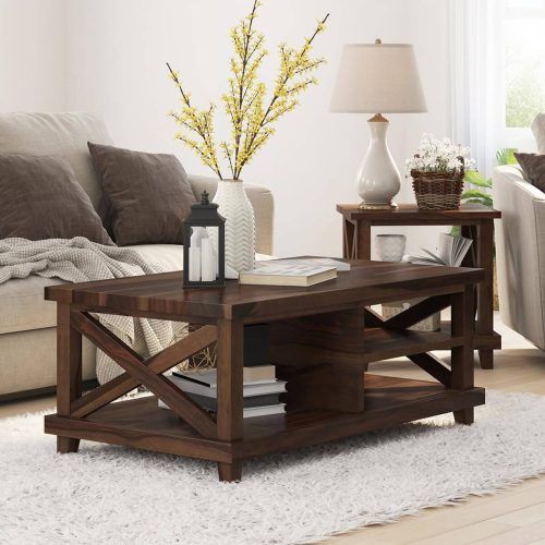 Wood Coffee Tables With 2-Tier Storage (Photo 2 of 20)