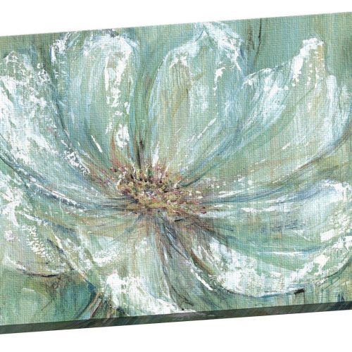 Teal Flower Canvas Wall Art (Photo 4 of 20)