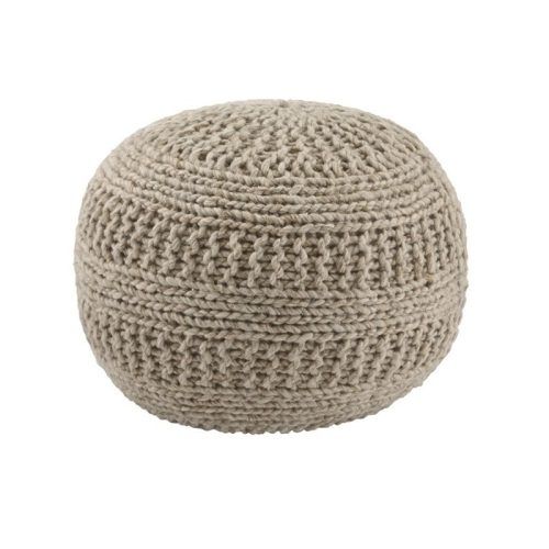 White And Beige Ombre Cylinder Pouf Ottomans (Photo 16 of 20)