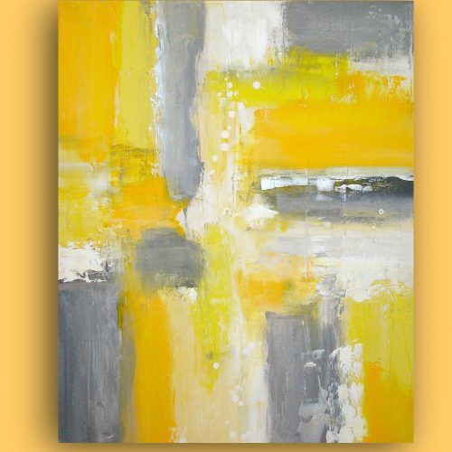 Yellow And Grey Abstract Wall Art (Photo 8 of 20)