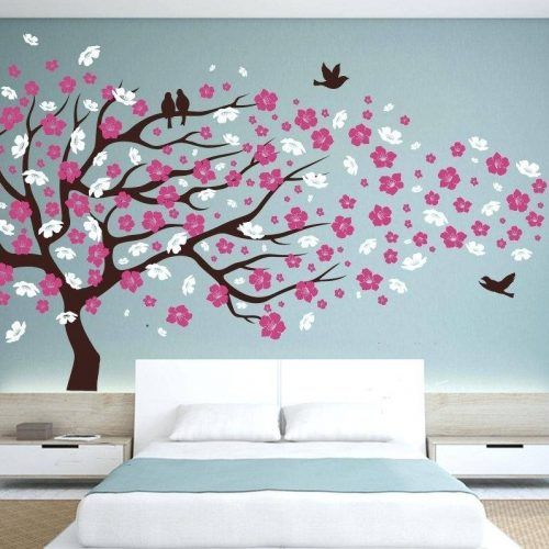 Red Cherry Blossom Wall Art (Photo 6 of 30)