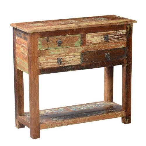 Smoked Barnwood Console Tables (Photo 5 of 20)