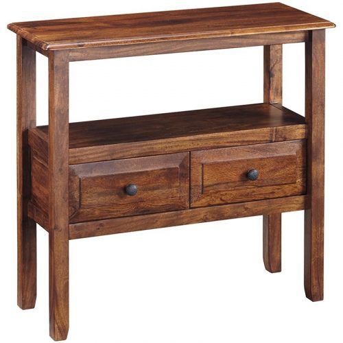 Warm Pecan Console Tables (Photo 1 of 20)