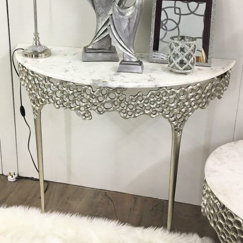 Antique Silver Metal Console Tables (Photo 14 of 20)