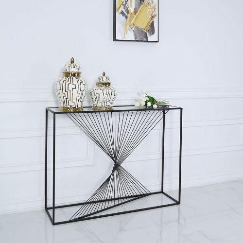 Black Round Glass-Top Console Tables (Photo 13 of 20)