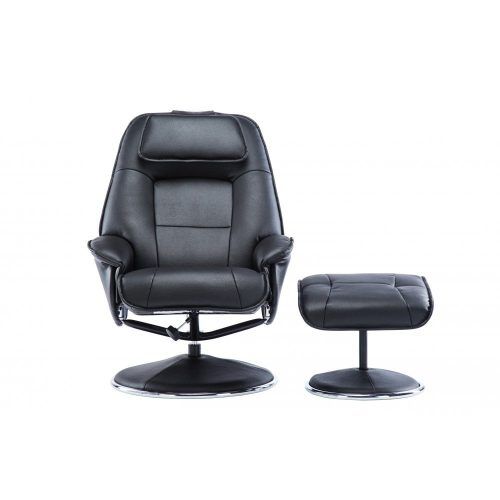 Black Faux Leather Swivel Recliners (Photo 7 of 20)