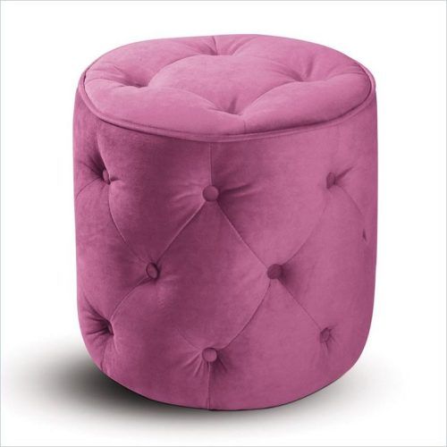 Pink Champagne Tufted Fabric Ottomans (Photo 7 of 20)