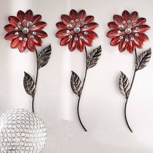 Red Flower Metal Wall Art (Photo 1 of 25)
