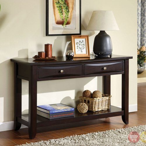Espresso Wood Storage Console Tables (Photo 14 of 20)