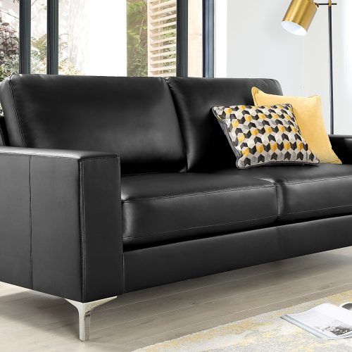 3 Seat L Shaped Sofas In Black (Photo 8 of 20)