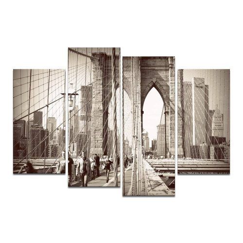 New York Skyline Canvas Black And White Wall Art (Photo 17 of 20)
