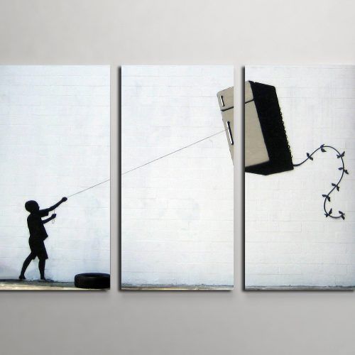 Banksy Canvas Wall Art (Photo 19 of 20)