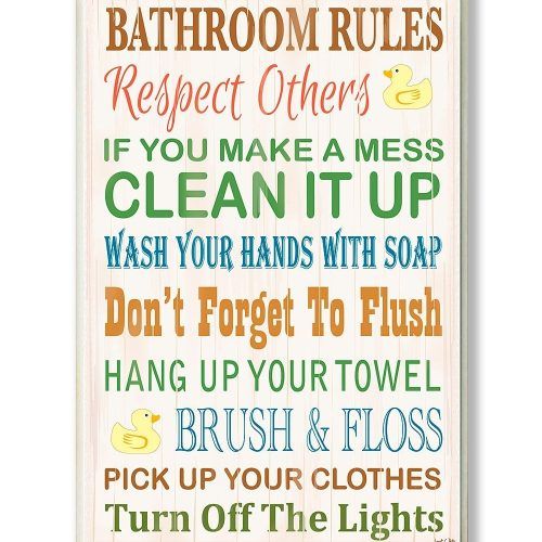 Bathroom Rules Wall Art (Photo 11 of 20)