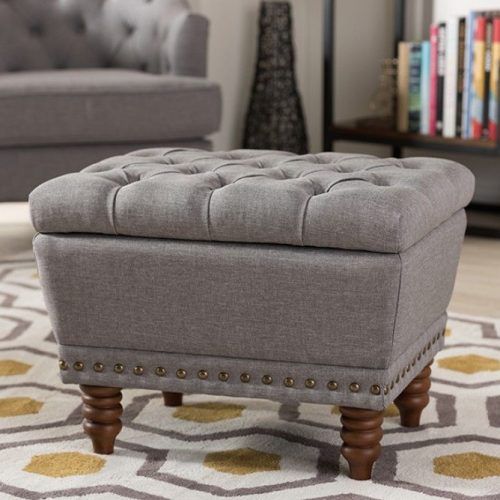 Light Gray Tufted Round Wood Ottomans With Storage (Photo 17 of 20)
