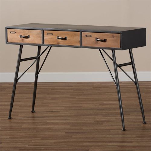 Black And Oak Brown Console Tables (Photo 7 of 20)