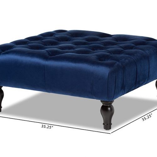 Royal Blue Tufted Cocktail Ottomans (Photo 10 of 20)