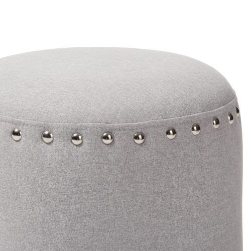 Gray Fabric Round Modern Ottomans With Rope Trim (Photo 11 of 20)
