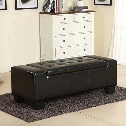 Black Faux Leather Tufted Ottomans (Photo 17 of 20)