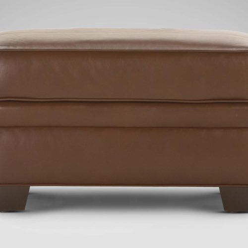 Weathered Gold Leather Hide Pouf Ottomans (Photo 2 of 20)