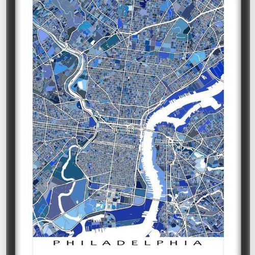 Philadelphia Map Wall Art (Photo 5 of 20)