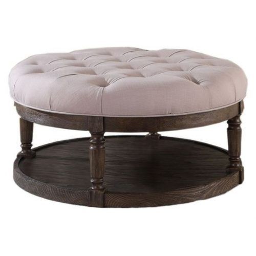 Tufted Fabric Ottomans (Photo 18 of 20)