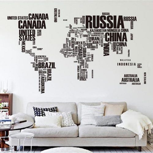 Wall Art Stickers World Map (Photo 18 of 20)