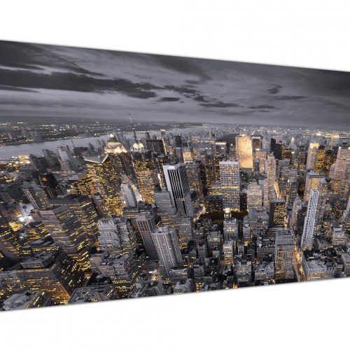 New York Skyline Canvas Black And White Wall Art (Photo 19 of 20)