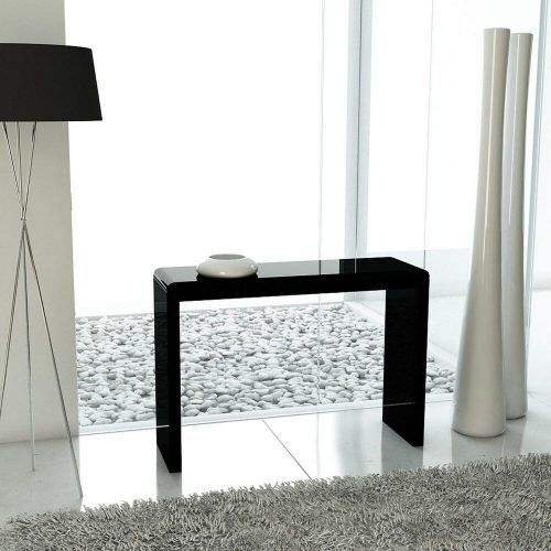 Square High-Gloss Console Tables (Photo 11 of 20)