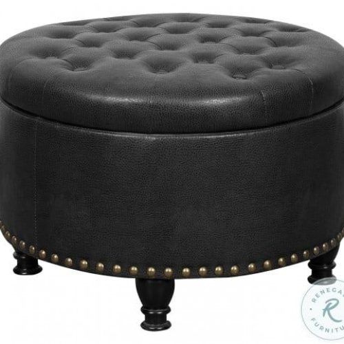Black And Natural Cotton Pouf Ottomans (Photo 19 of 20)