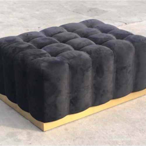 Black And Natural Cotton Pouf Ottomans (Photo 12 of 20)