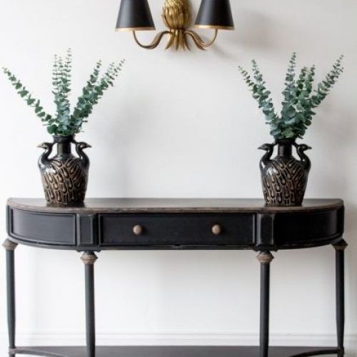 Hammered Antique Brass Modern Console Tables (Photo 11 of 16)
