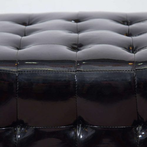 Black Faux Leather Cube Ottomans (Photo 20 of 20)