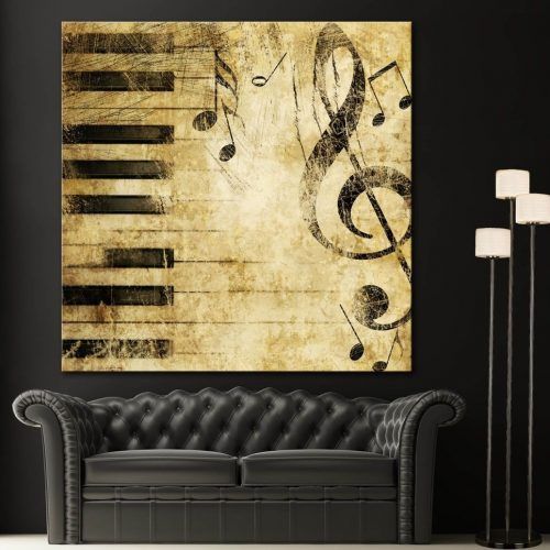 Abstract Musical Notes Piano Jazz Wall Artwork (Photo 1 of 20)