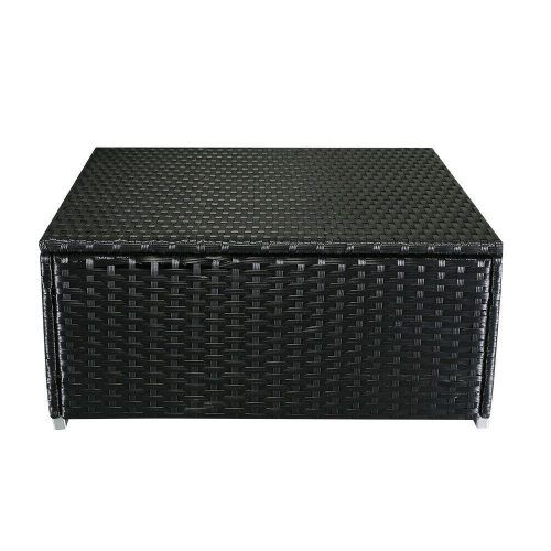 Black And Off-White Rattan Ottomans (Photo 4 of 19)