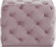 2024 Best of Pink Champagne Tufted Fabric Ottomans