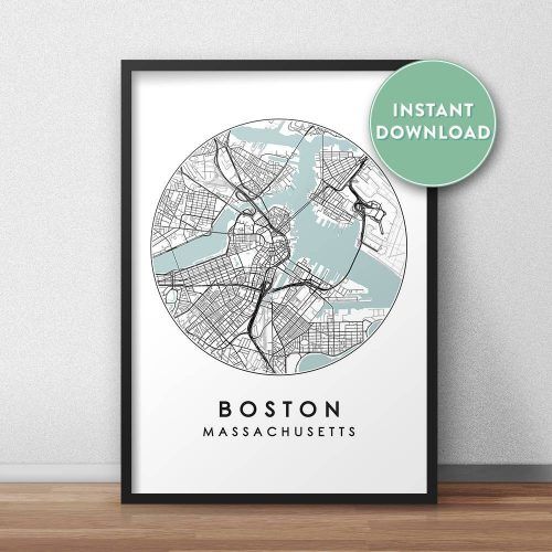 Boston Map Wall Art (Photo 4 of 20)
