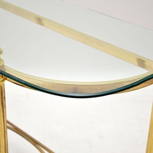 Brass Smoked Glass Console Tables (Photo 18 of 20)