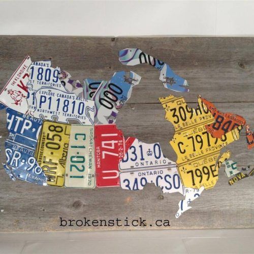 License Plate Map Wall Art (Photo 8 of 20)