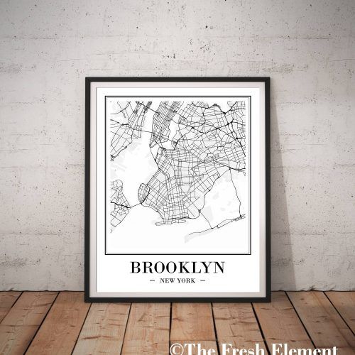 Brooklyn Map Wall Art (Photo 7 of 20)