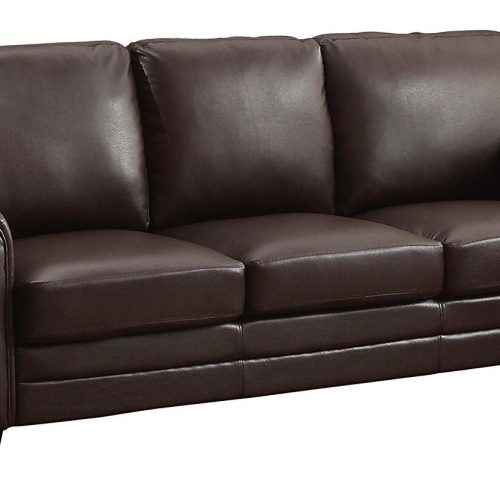 Faux Leather Sofas In Dark Brown (Photo 3 of 20)