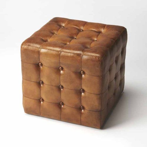 Leather Pouf Ottomans (Photo 18 of 20)