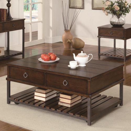 Brown Wood And Steel Plate Console Tables (Photo 8 of 20)