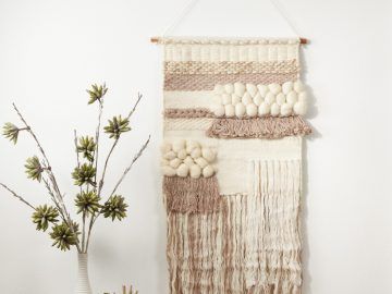 Blended Fabric Fringed Design Woven with Rod